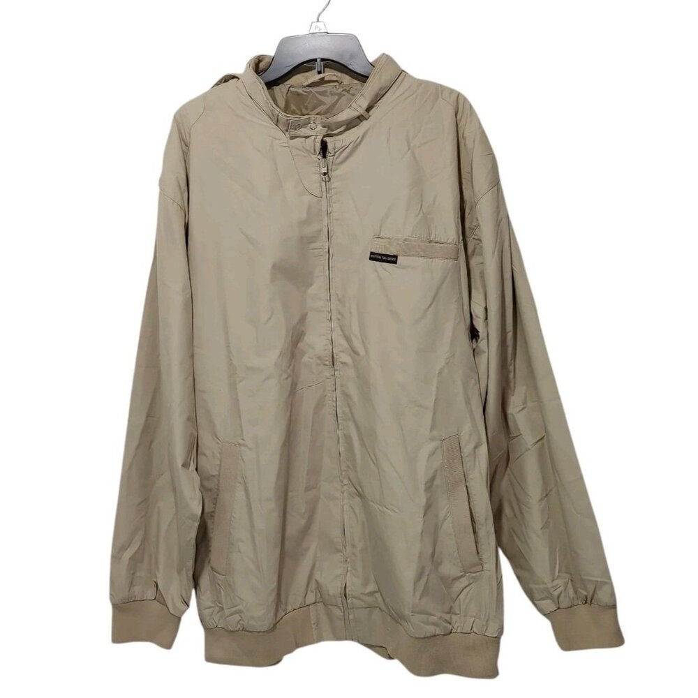 Cotton Traders Lightweight Khaki Racer Jacket Vlassic Bomber Men's Size 2XLT